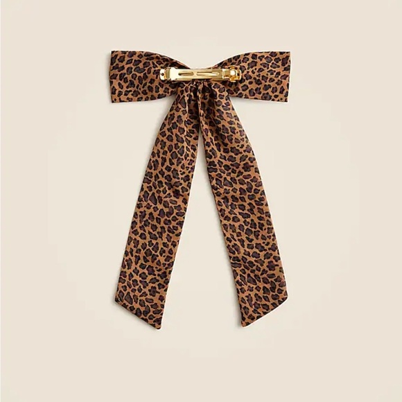 J.crew oversized chiffon leopard bow - Picture 3 of 3